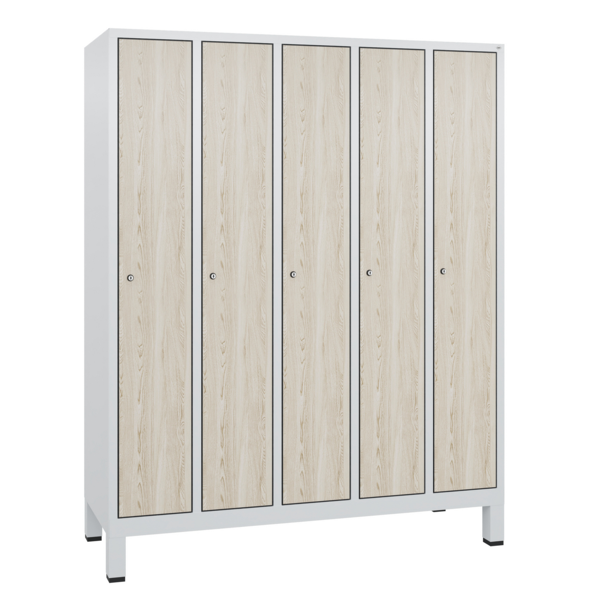 C+P Armoire vestiaire Evolo avec 5 compartiments + portes déco, largeur de compartiment 300 mm