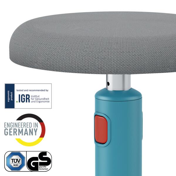 Leitz tabouret assis-debout Ergo Cosy Aktiv, assise gris, partie inférieure du pied antidérapante  ZOOM