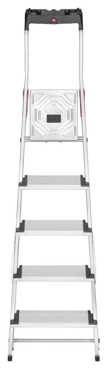 Hailo Escabeau industriel utilisation un côté ComfortLine L80 avec marches XXL, 5 marches en tôle striée ultra profondes  ZOOM