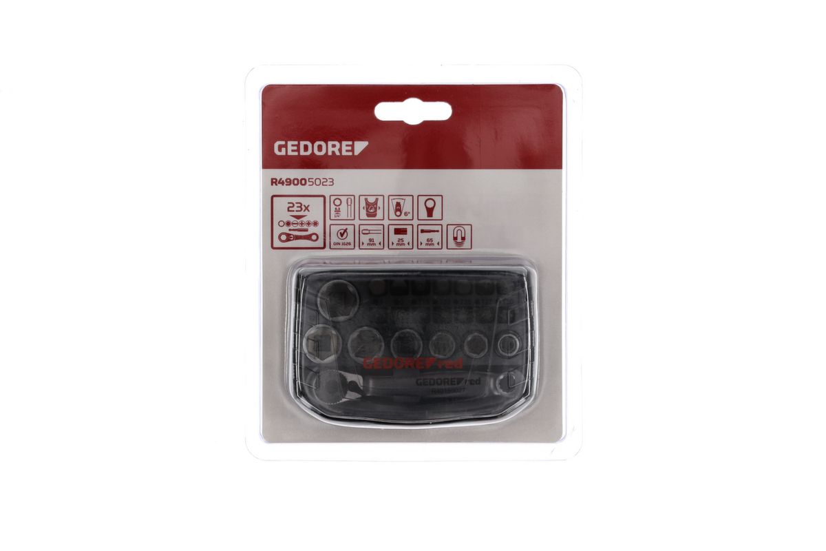 GEDORE R49005023 Jeu de clés à douilles 1/4" 6-13mm +embouts 23 pièces  ZOOM