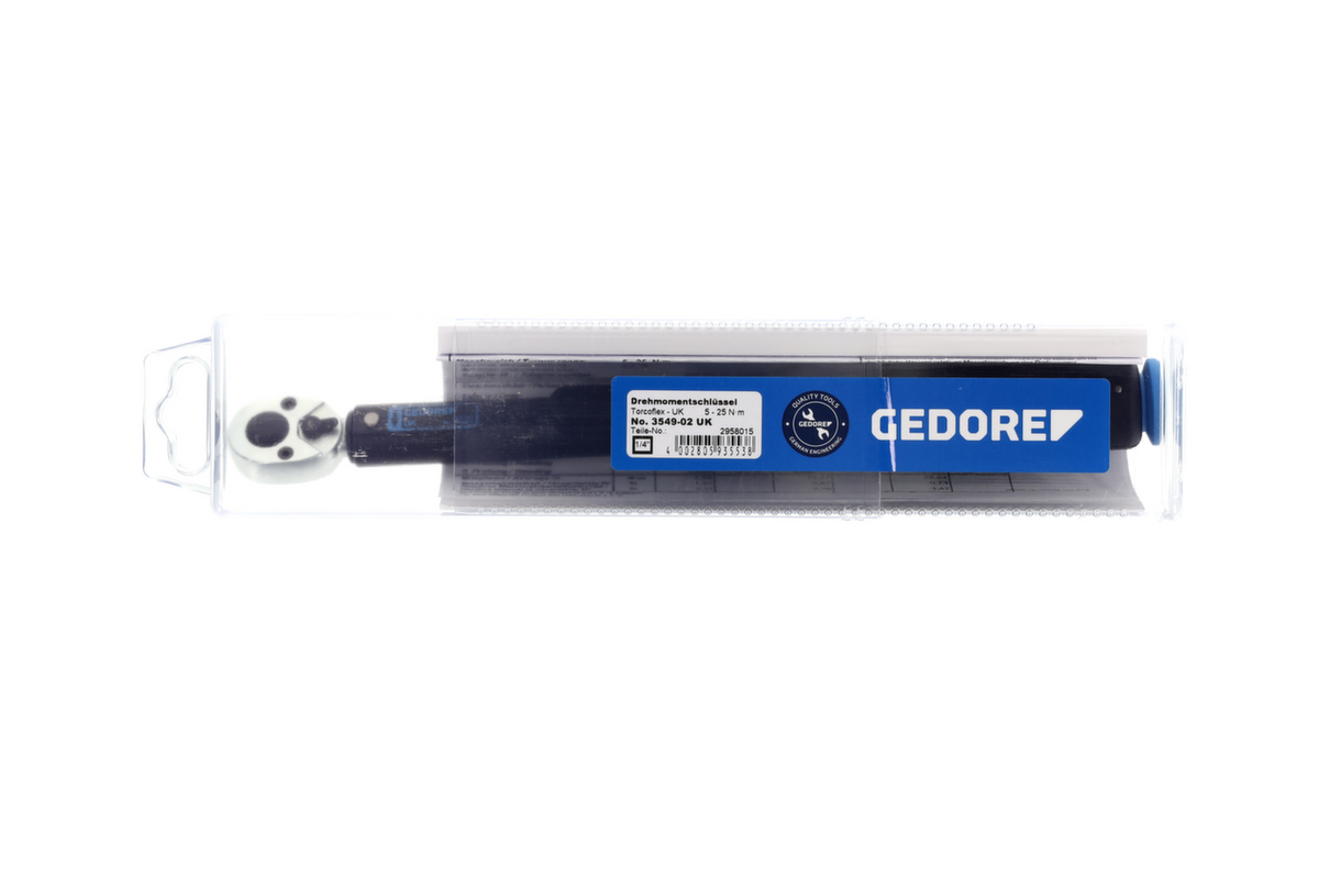 GEDORE 3549-02 UK Clé dynamométrique TORCOFLEX UK 1/4"" 5-25 Nm  ZOOM