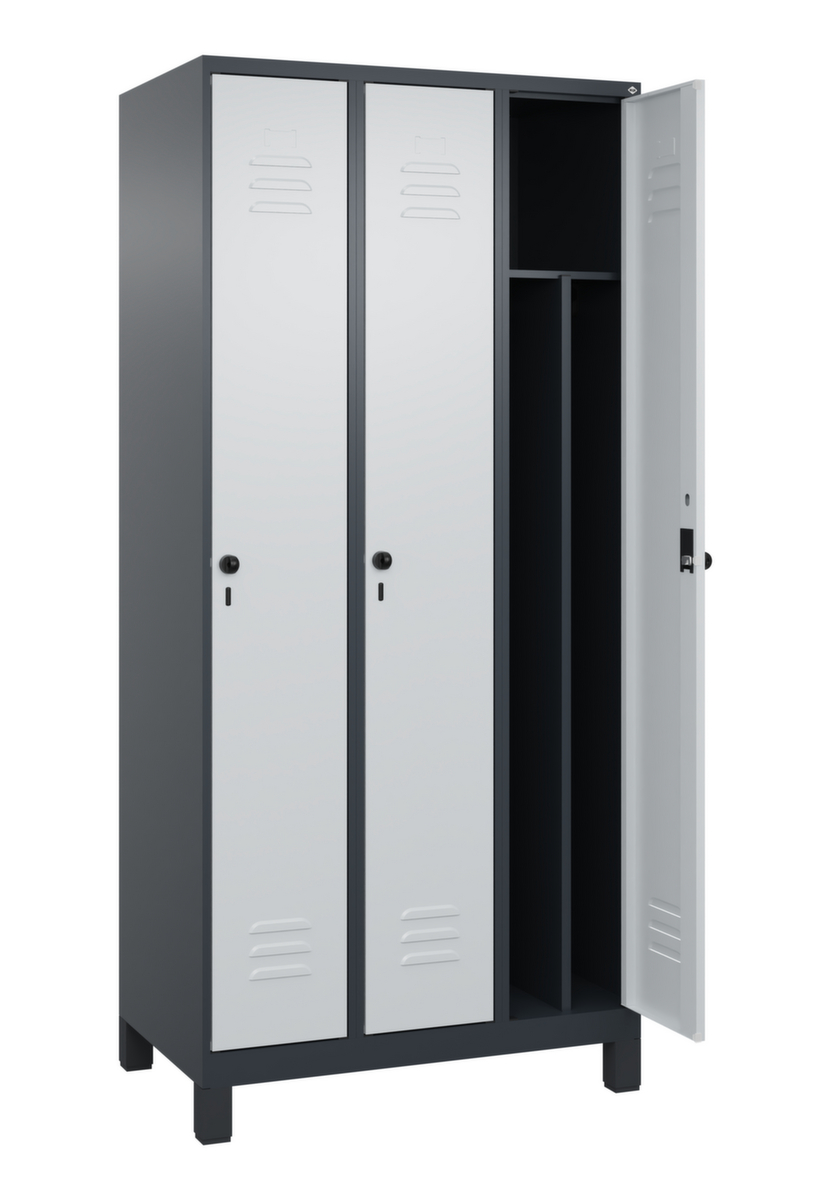 C+P Armoire vestiaire Classic Plus pour une séparation en noir et blanc, largeur de compartiment 300 mm  ZOOM