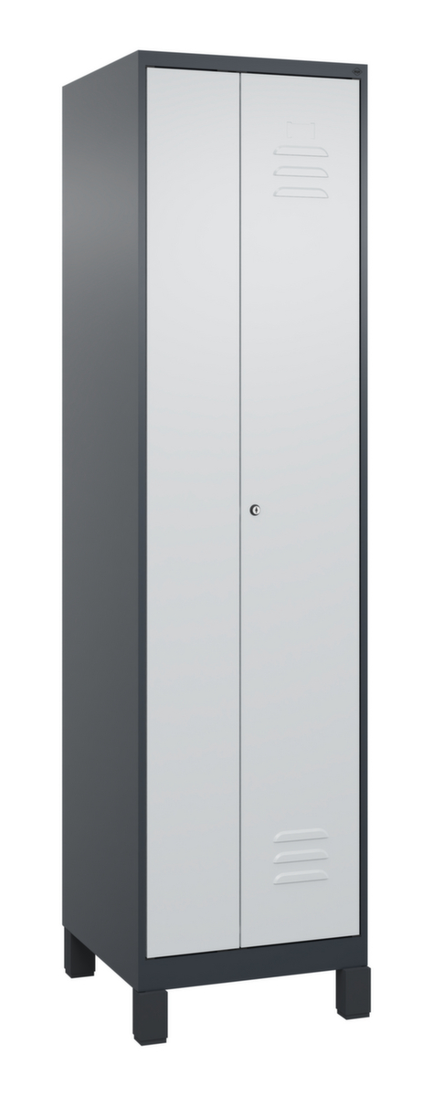 C+P Armoire vestiaire Classic Plus pour une séparation en noir et blanc, largeur de compartiment 200/300 mm