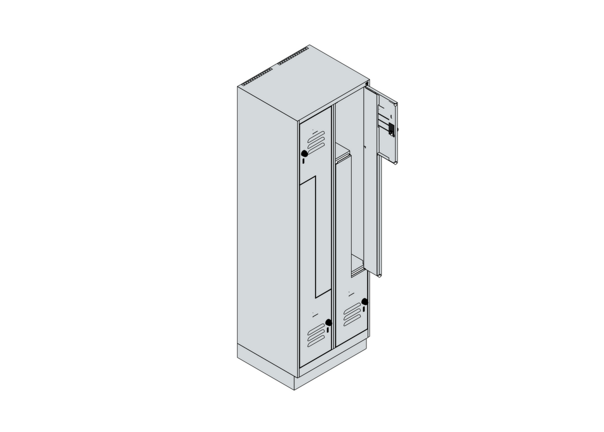 C+P Armoire vestiaire Z Classic Plus, largeur de compartiment 150/300 mm  ZOOM