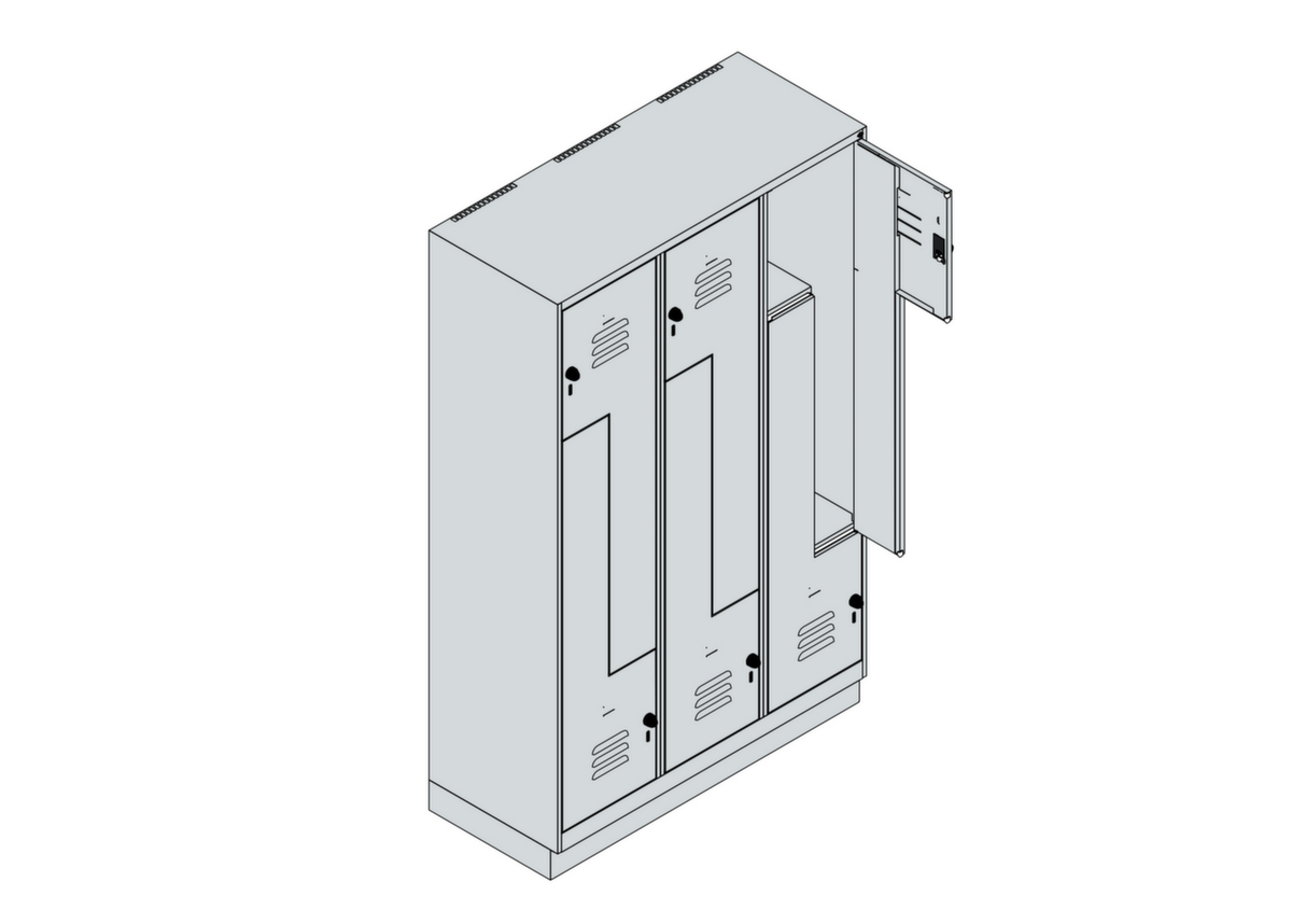 C+P Armoire vestiaire Z Classic Plus, largeur de compartiment 200/400 mm  ZOOM