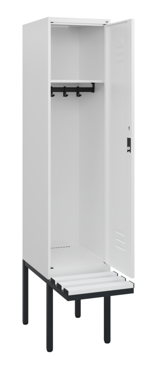 C+P Armoire vestiaire Classic Plus avec banc, largeur de compartiment 400 mm  ZOOM