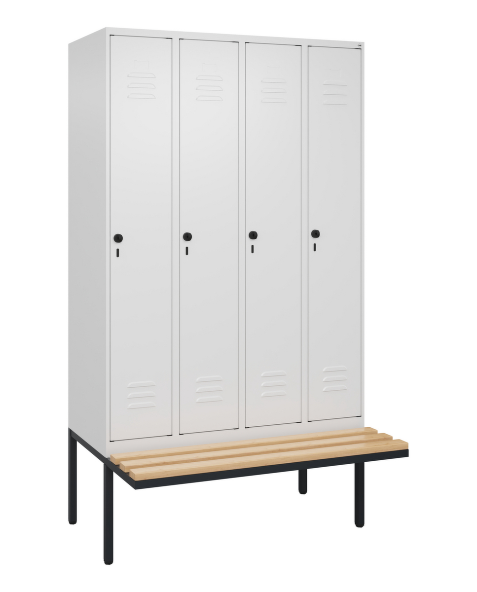 C+P Armoire vestiaire Classic Plus avec banc, largeur de compartiment 300 mm