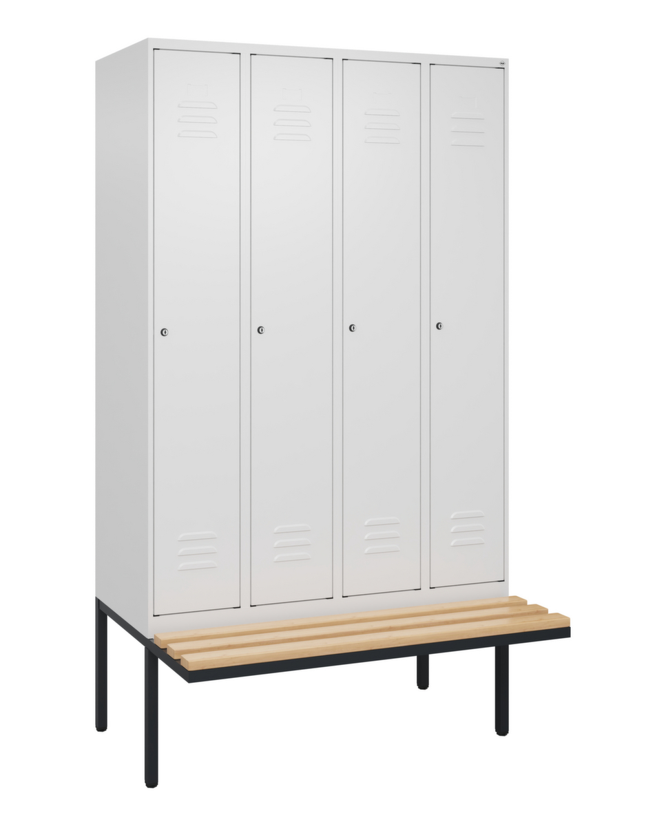 C+P Armoire vestiaire Classic Plus avec banc, largeur de compartiment 300 mm