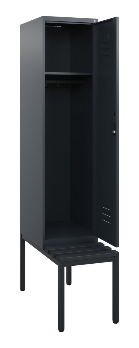 C+P Armoire vestiaire Classic Plus avec banc, largeur de compartiment 400 mm  ZOOM