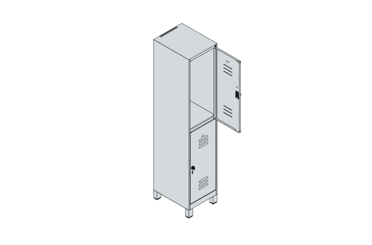 C+P Armoire vestiaire à deux niveaux Classic Plus, largeur de compartiment 400 mm  ZOOM