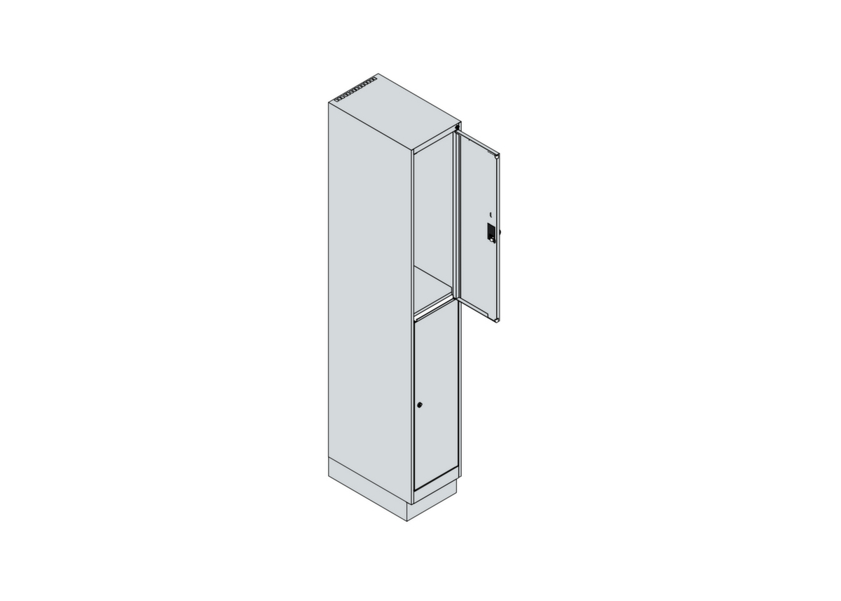 C+P Armoire vestiaire à deux niveaux Classic Plus, largeur de compartiment 300 mm  ZOOM