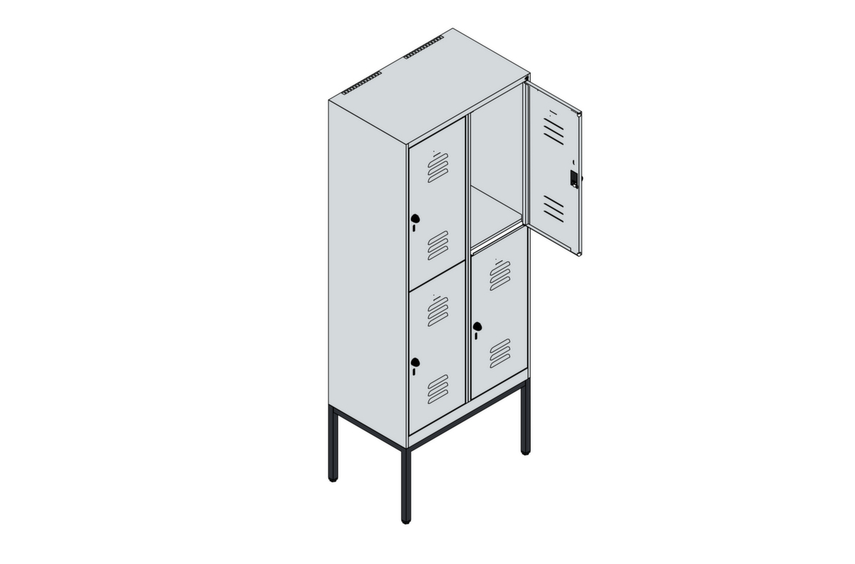 C+P Armoire vestiaire à deux niveaux Classic Plus, largeur de compartiment 400 mm  ZOOM