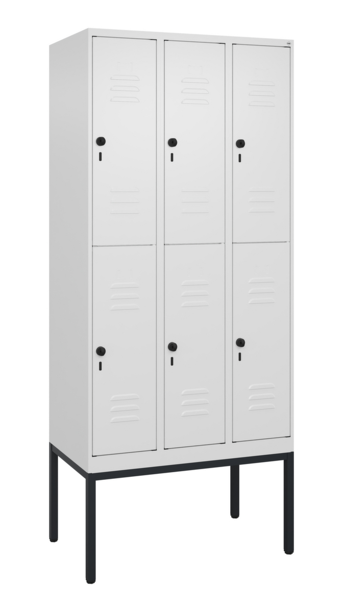 C+P Armoire vestiaire à deux niveaux Classic Plus, largeur de compartiment 300 mm