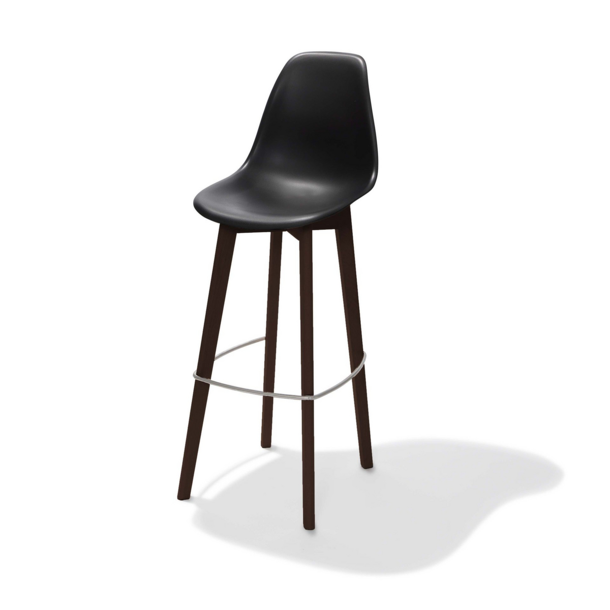 VEBA tabouret de bar Essentials Keeve avec dossier élevé, assise noir  ZOOM