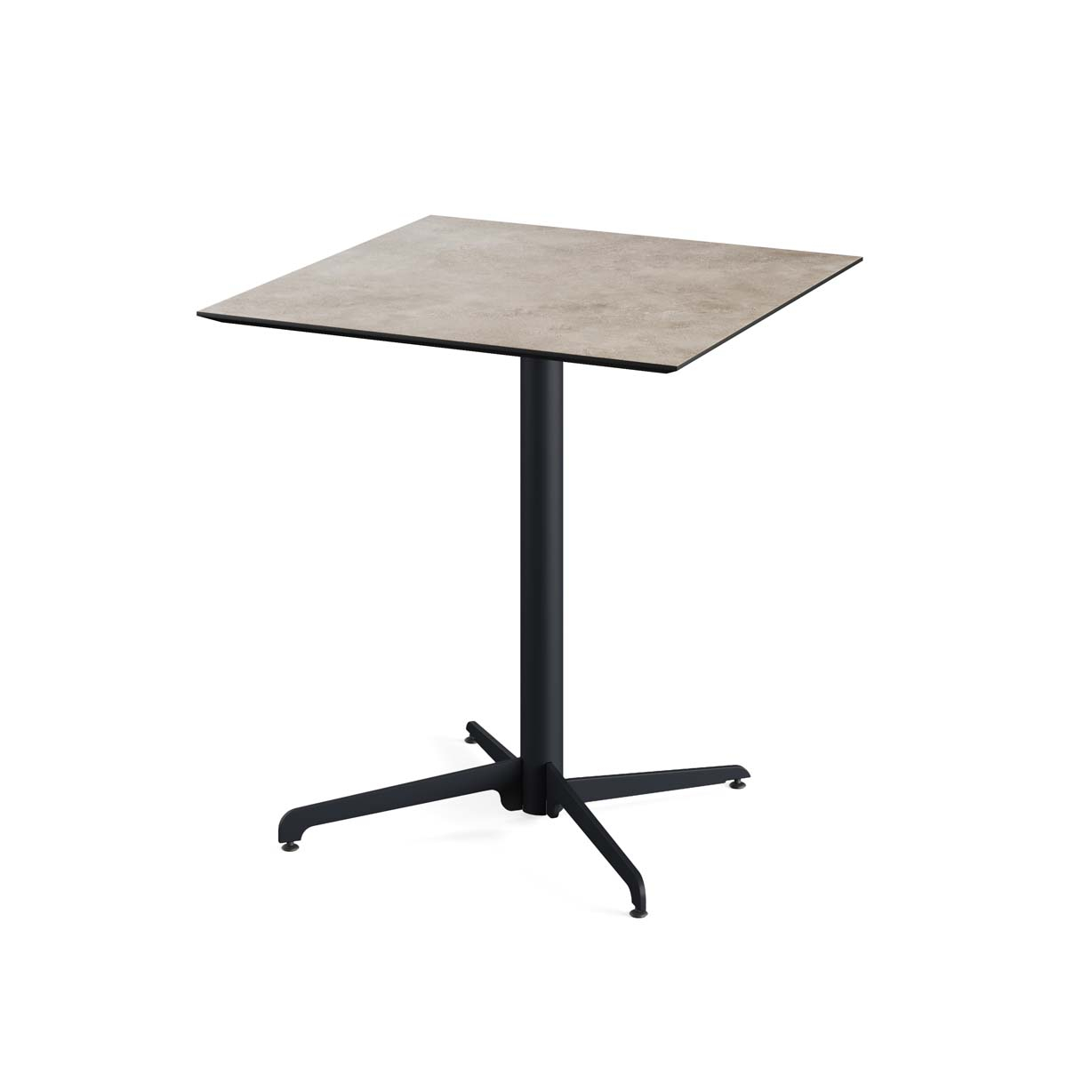 VEBA Table de bistro Essentials X Cross, largeur x profondeur 700 x 700 mm, panneau Moonstone  ZOOM