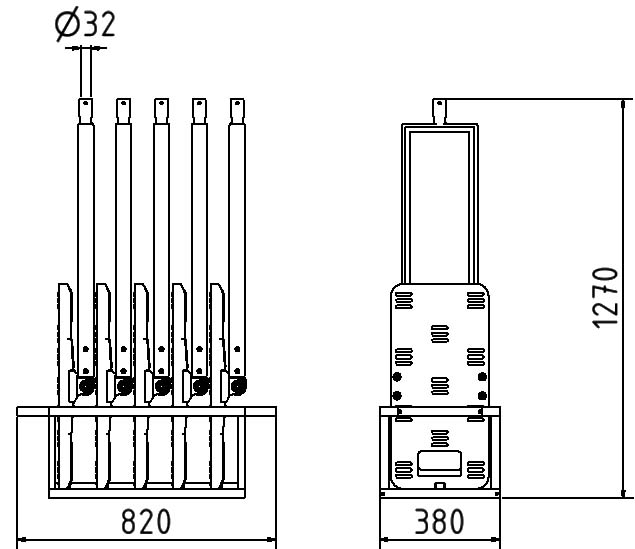 Schake kit de balises rabattables, hauteur x largeur 1270 x 820 mm  ZOOM