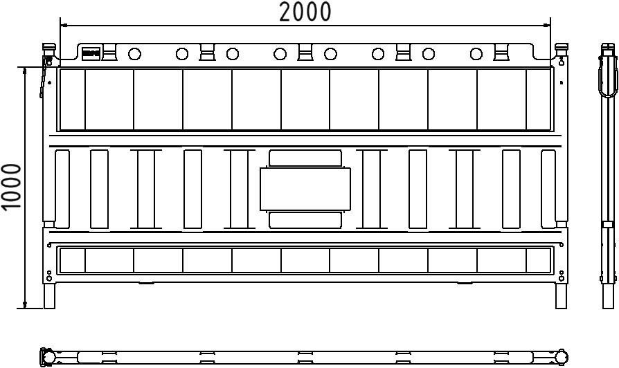 Schake Barrière NOX, hauteur x longueur 1000 x 2000 mm  ZOOM