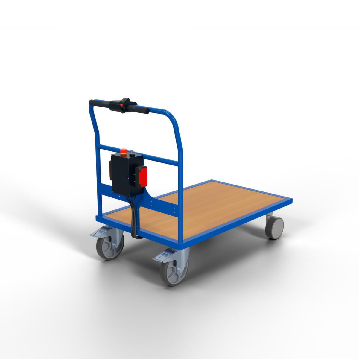 BS-ROLLEN Chariot avec barre de poussée électrique BS-eTec, force 500 kg, plateau longueur x largeur 1200 x 800 mm