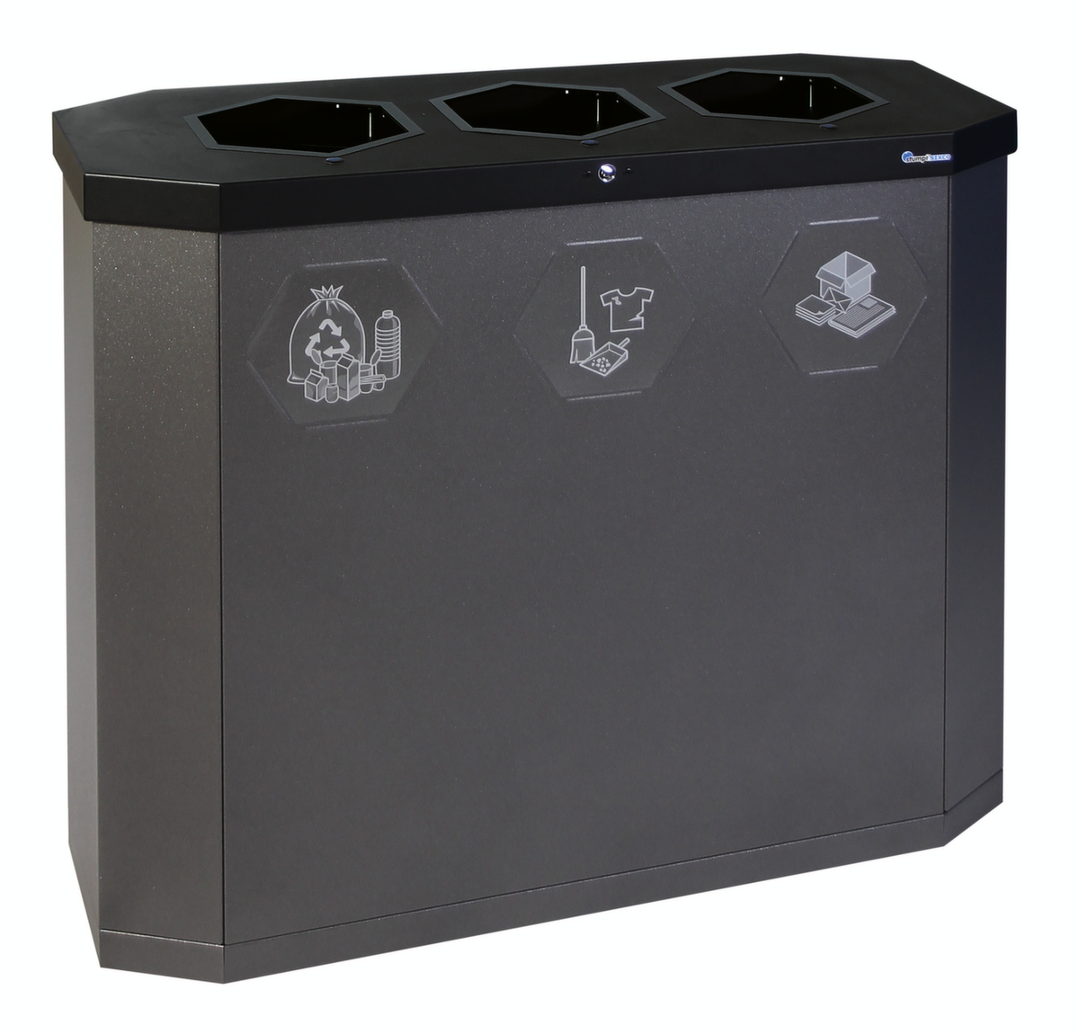 stumpf Station de collecte de matières recyclables mobile S Sixco 3 »smart«, 3 x 45 l  ZOOM