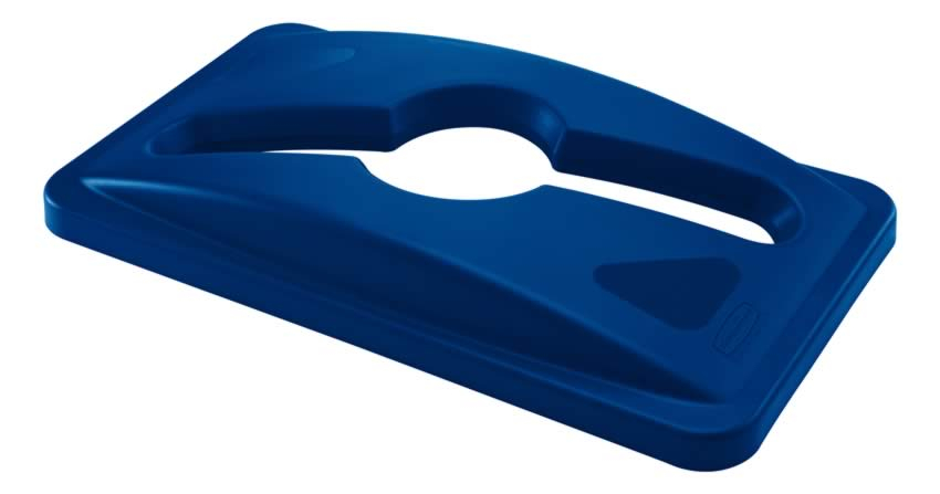 Rubbermaid Couvercle Slim Jim® pour déchets mixtes pour collecteur de recyclage, bleu  ZOOM