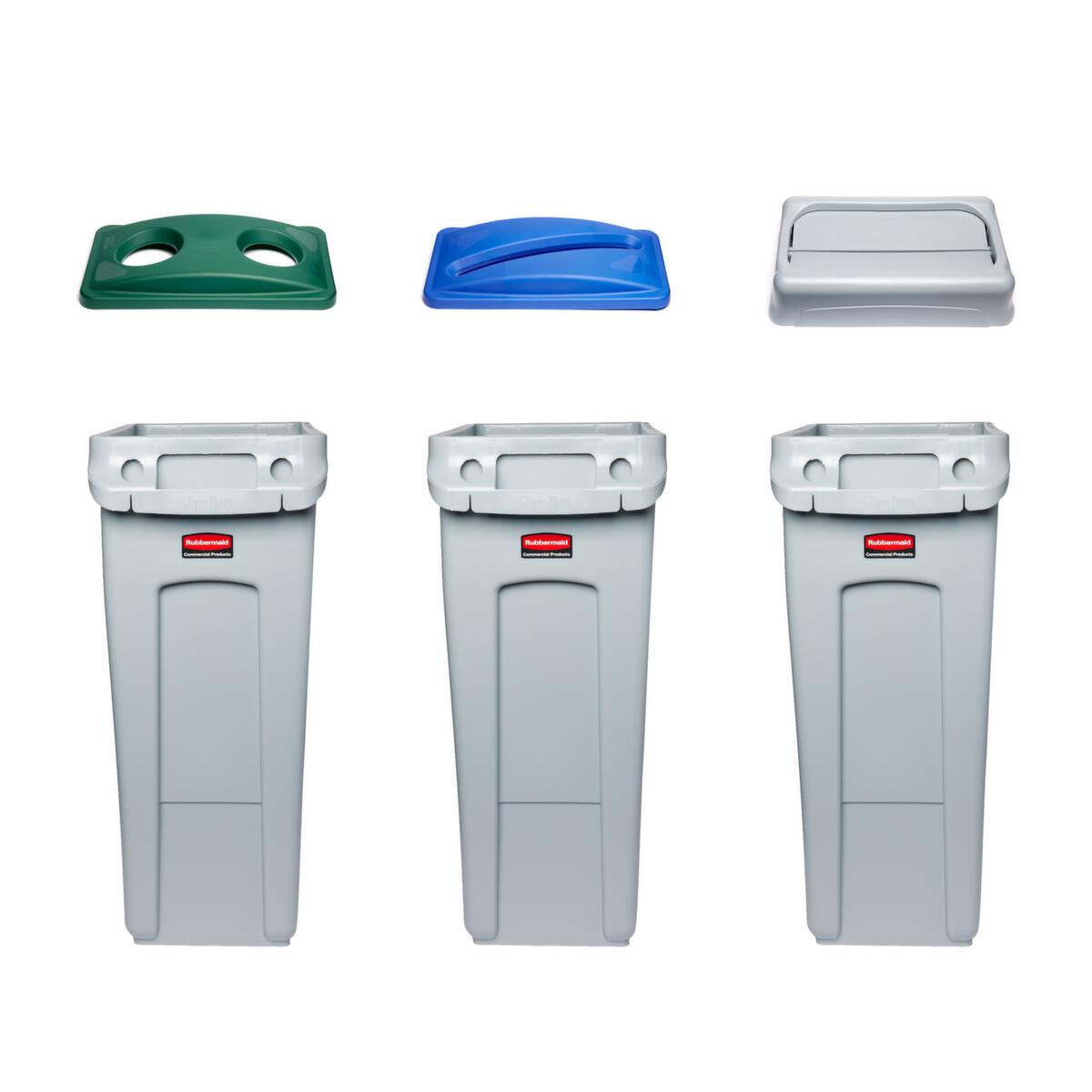 Rubbermaid Couvercle oscillant Slim Jim® pour collecteur de recyclage, gris  ZOOM