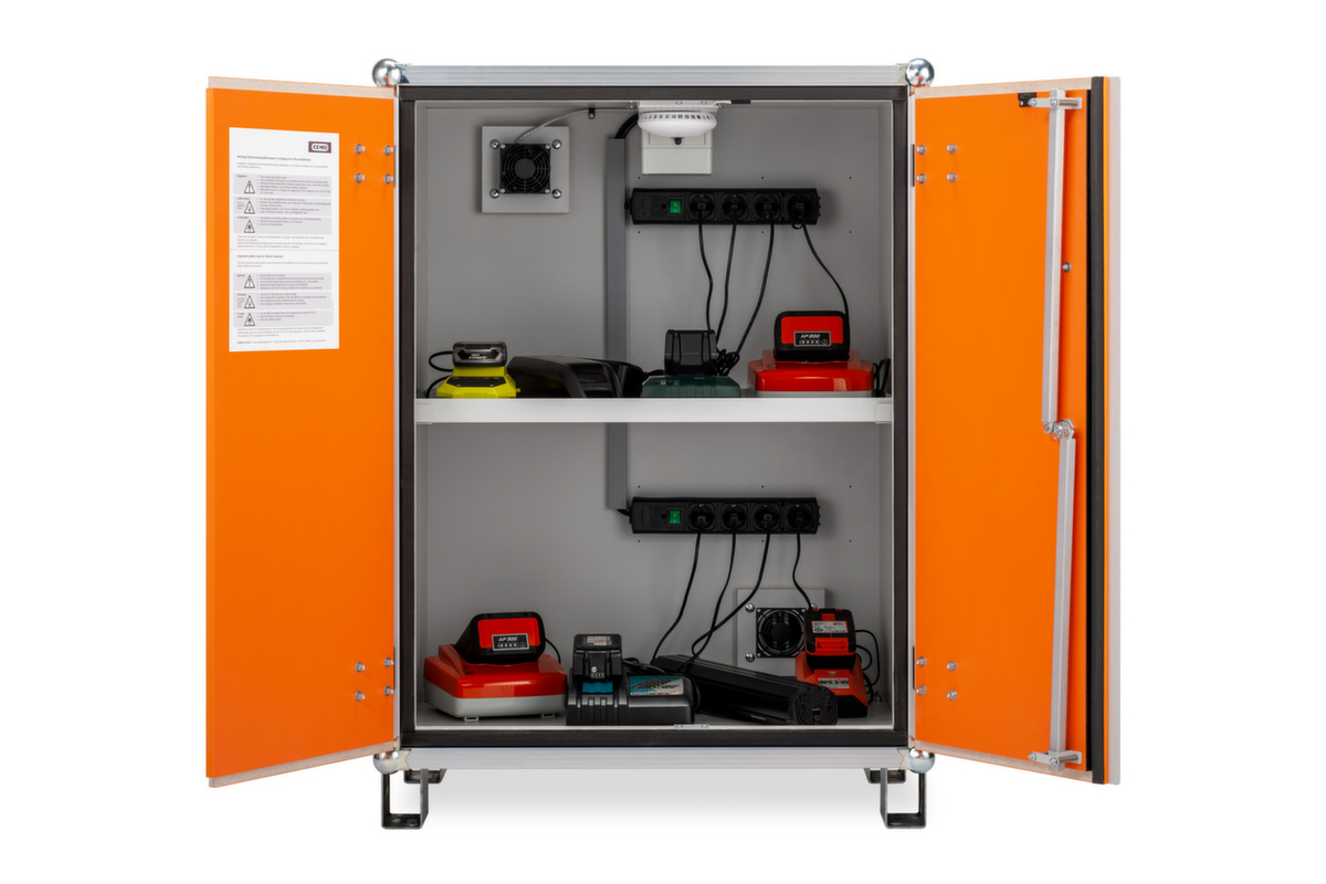 armoire de recharge de batteries lithium-ion antidéflagrante BASIC 8/10 à manutentionner, hauteur x largeur x profondeur 1110 x 800 x 660 mm  ZOOM