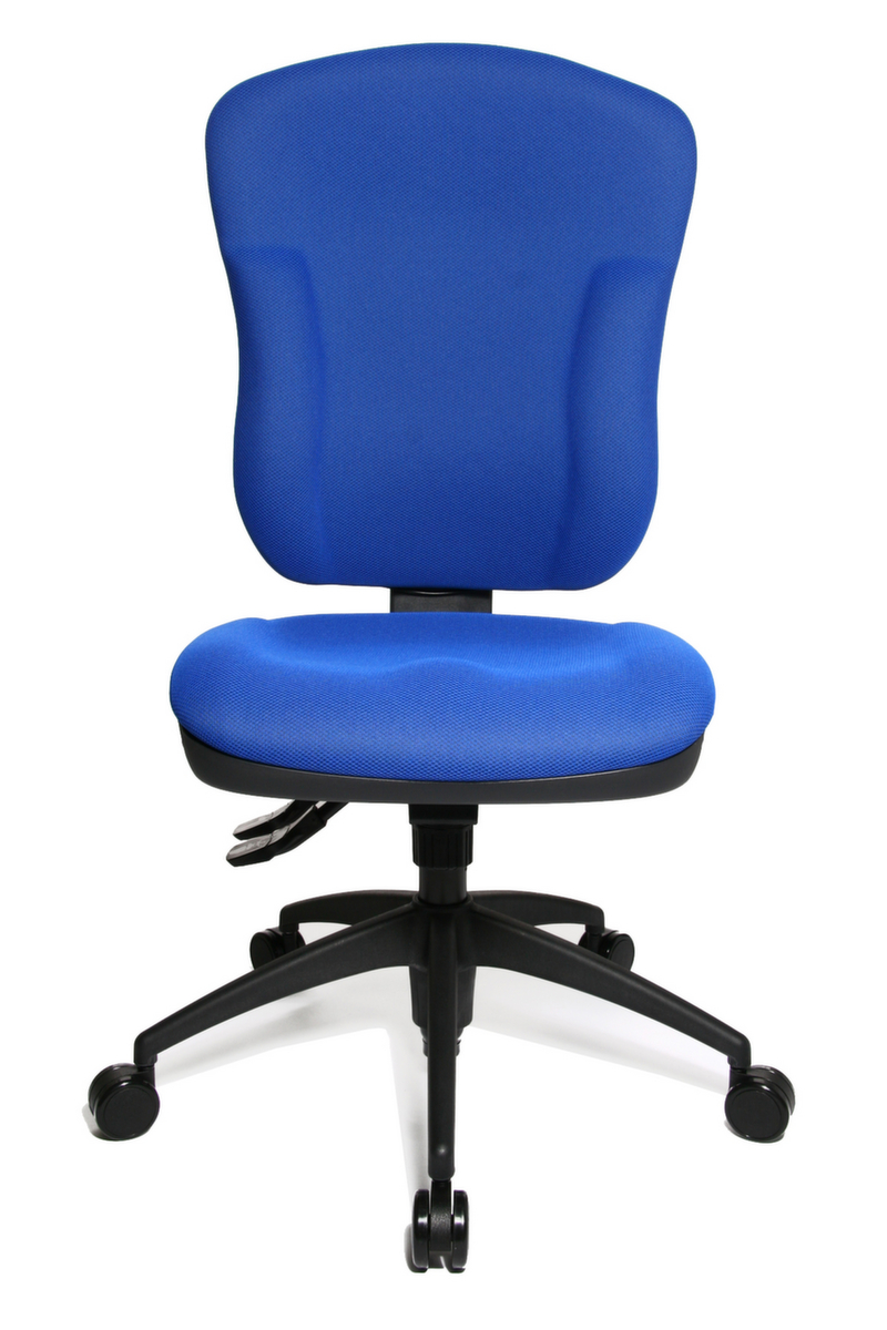 Topstar Siège de bureau pivotant avec assise galbée et capitonnage très épais, bleu  ZOOM