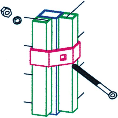 Eckpfosten für Trennwandsystem, Höhe 2200 mm