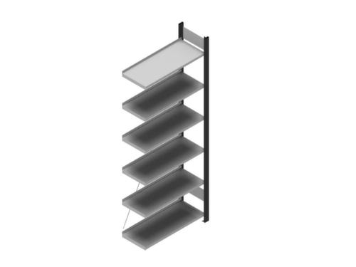 hofe Akten-Steckregal Anbaufeld, 6 Böden, RAL7016 Anthrazitgrau / RAL9006 Weißaluminium