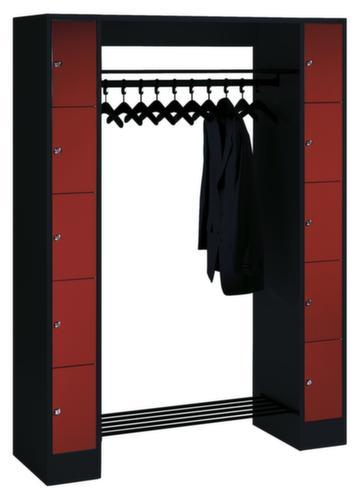 C+P Schließfach-Garderobe Classic mit je 5 Fächern rechts und links, Breite 1430 mm