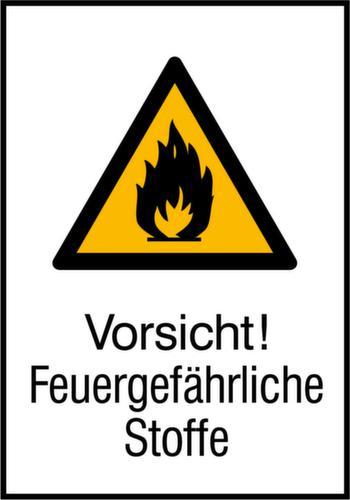 Warnschild vor feuergefährlichen Stoffen, Wandschild