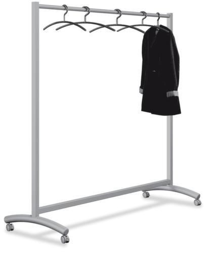 Fahrbare Reihengarderobe Event, RAL9006 Weißaluminium