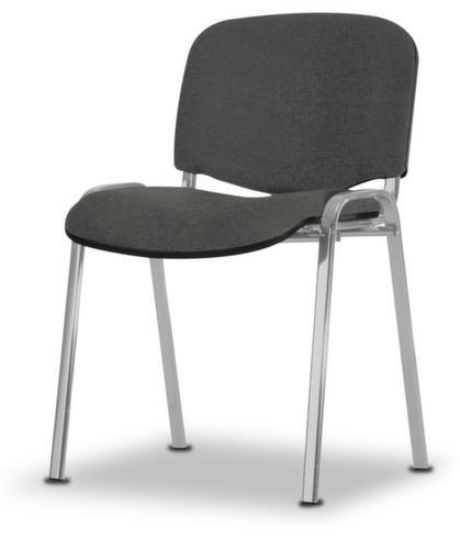 Nowy Styl 12-fach stapelbarer Besucherstuhl ISO mit Polstern, Sitz Stoff (100% Polyester), dunkelgrau