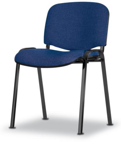 Nowy Styl 12-fach stapelbarer Besucherstuhl ISO mit Polstern, Sitz Stoff (100% Polyester), dunkelblau