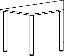 Trapezförmiger Konferenztisch, Breite x Tiefe 1600 x 520 mm, Platte lichtgrau