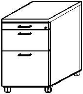 Rollcontainer Solid mit HR-Auszug, 2 Schublade(n), Ahorn/Ahorn