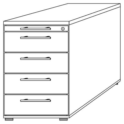 Standcontainer Sina, 4 Schublade(n), Nussbaum/Nussbaum