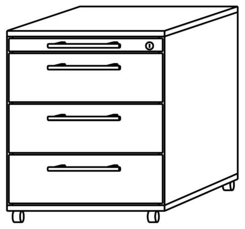 Rollcontainer Sina, 4 Schublade(n), Nussbaum/Nussbaum