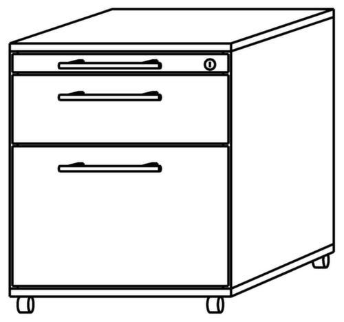 Rollcontainer Sina mit HR-Auszug, 2 Schublade(n), Nussbaum/Nussbaum