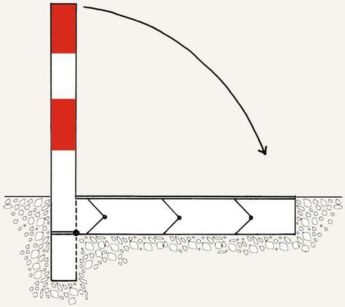 Moravia Versenkbarer Pfosten SESAMplus mit Bodenwanne, Höhe 1100 mm, Zum Einbetonieren