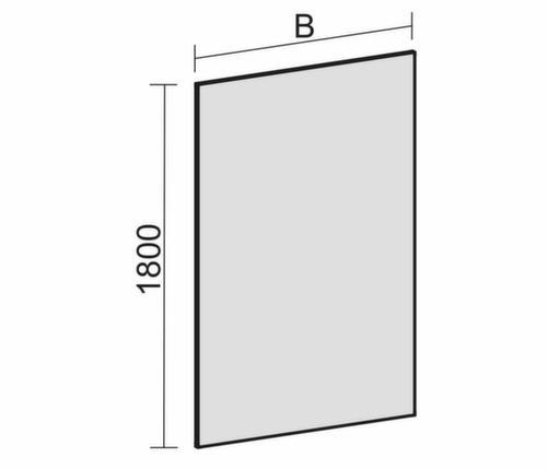 Gera Trennwand Pro BasicLine, Höhe x Breite 1800 x 1200 mm, Wand grau