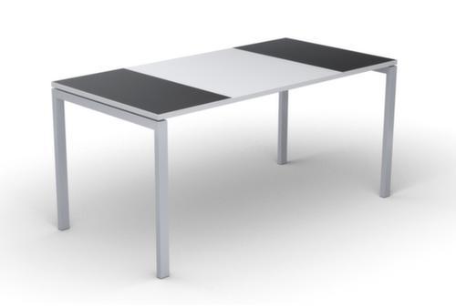 Schreibitsch easyDesk in Bicolor-Optik, 4-Fußgestell, Breite 1400 mm, schwarz/weiß/weiß