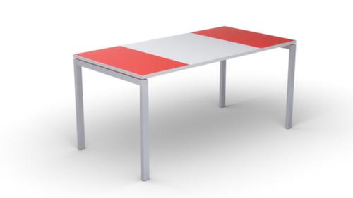 Schreibitsch easyDesk in Bicolor-Optik, 4-Fußgestell, Breite 1600 mm, rot/weiß