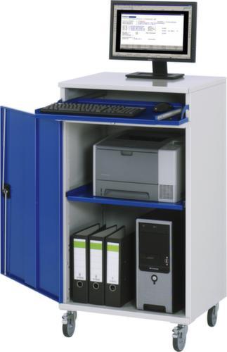 RAU Mobiler PC-Schrank 60, RAL7035 Lichtgrau/RAL5010 Enzianblau