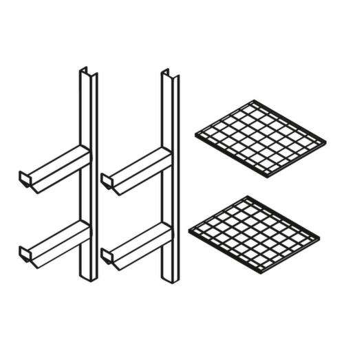 Gitterrostregal für Gefahrstoff-Container, Breite x Tiefe 600 x 500 mm