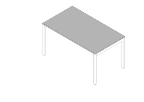Quadrifoglio Schreibtisch Practika mit 4-Fußgestell, Breite x Tiefe 1400 x 800 mm, Platte grau