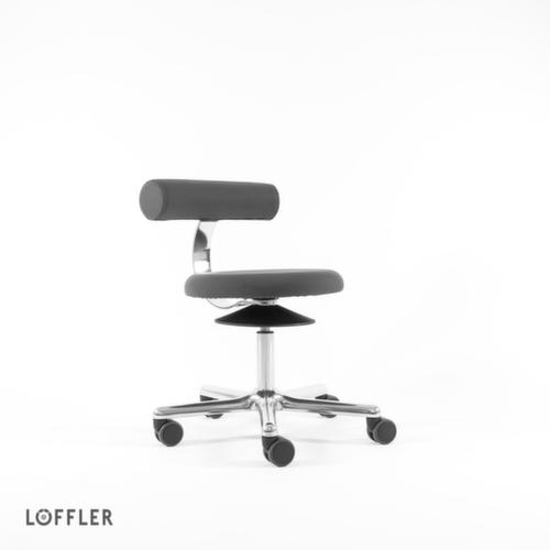 Löffler Hocker Aogo, Sitz grau, Rollen