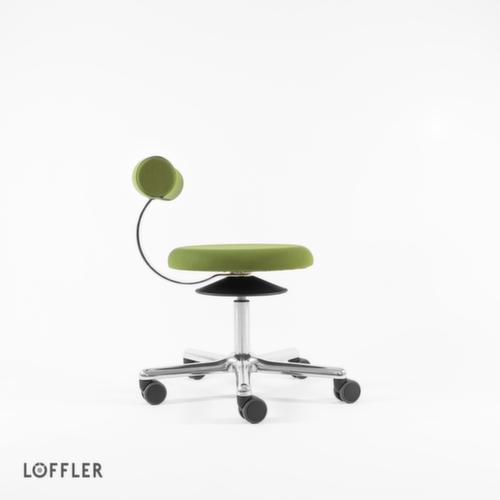 Löffler Hocker Aogo, Sitz grün, Rollen