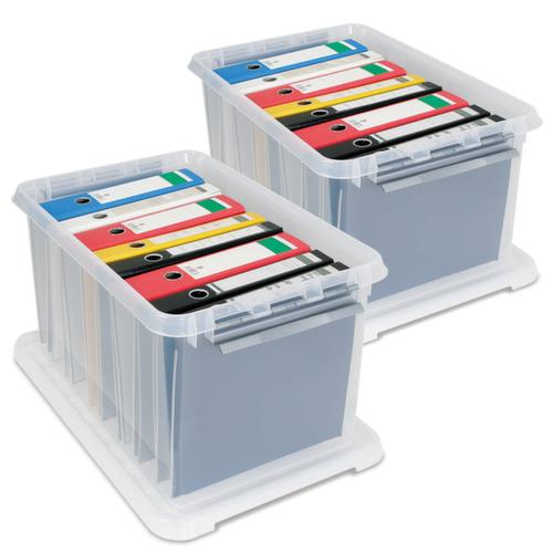 Ordnerbox, transparent, Inhalt 62 l, Auflagedeckel