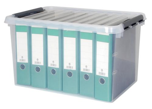 Ordnerbox, transparent, Inhalt 62 l, Auflagedeckel